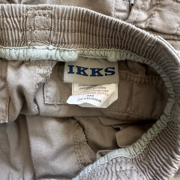 IKKS Khaki Cargo Pants Boys Embroidered Utility Pockets Size 18M - Picture 6 of 7